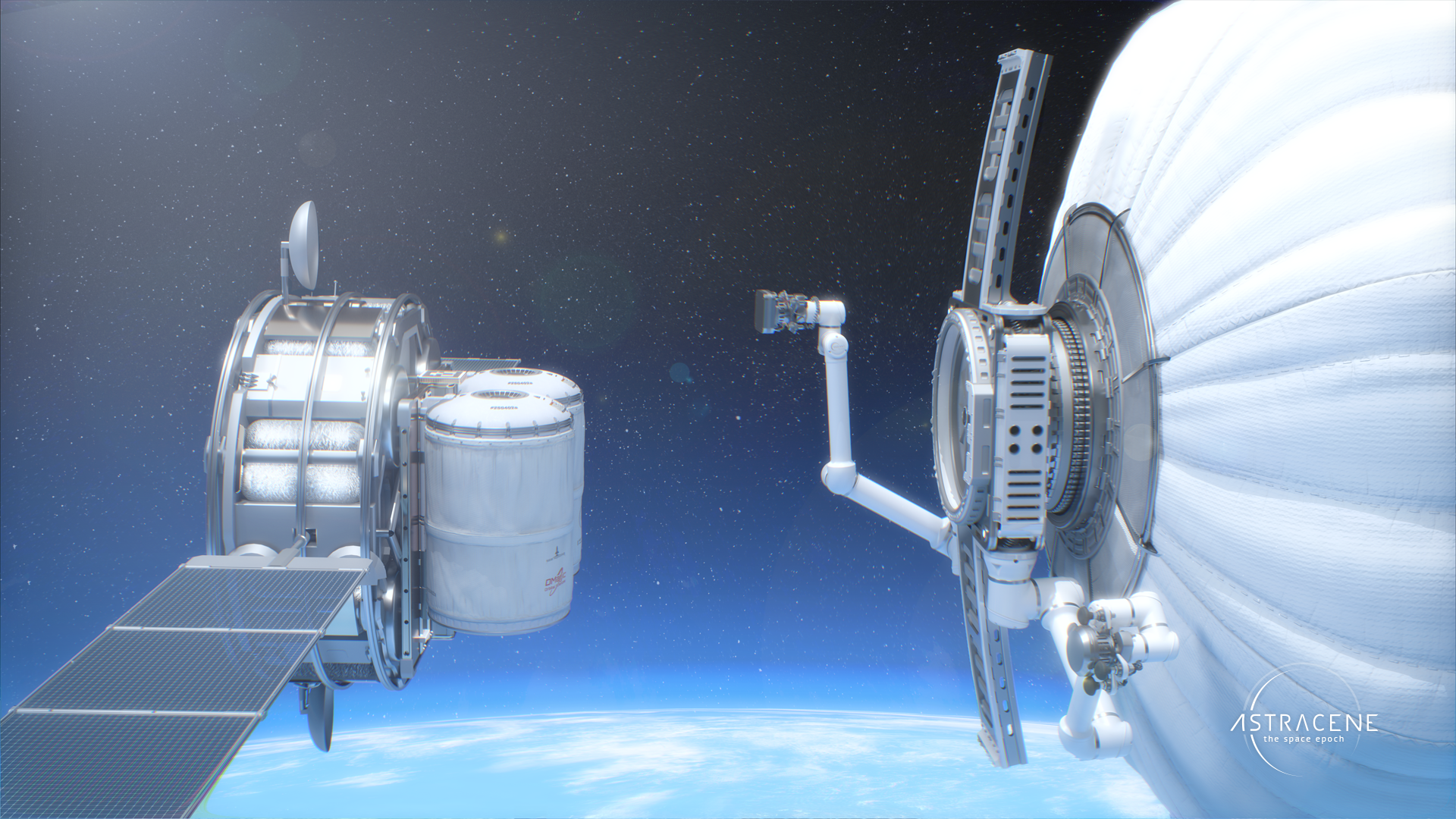 Artist's render of a satellite rendezvousing with an alternate form of Earthshine-Robotic