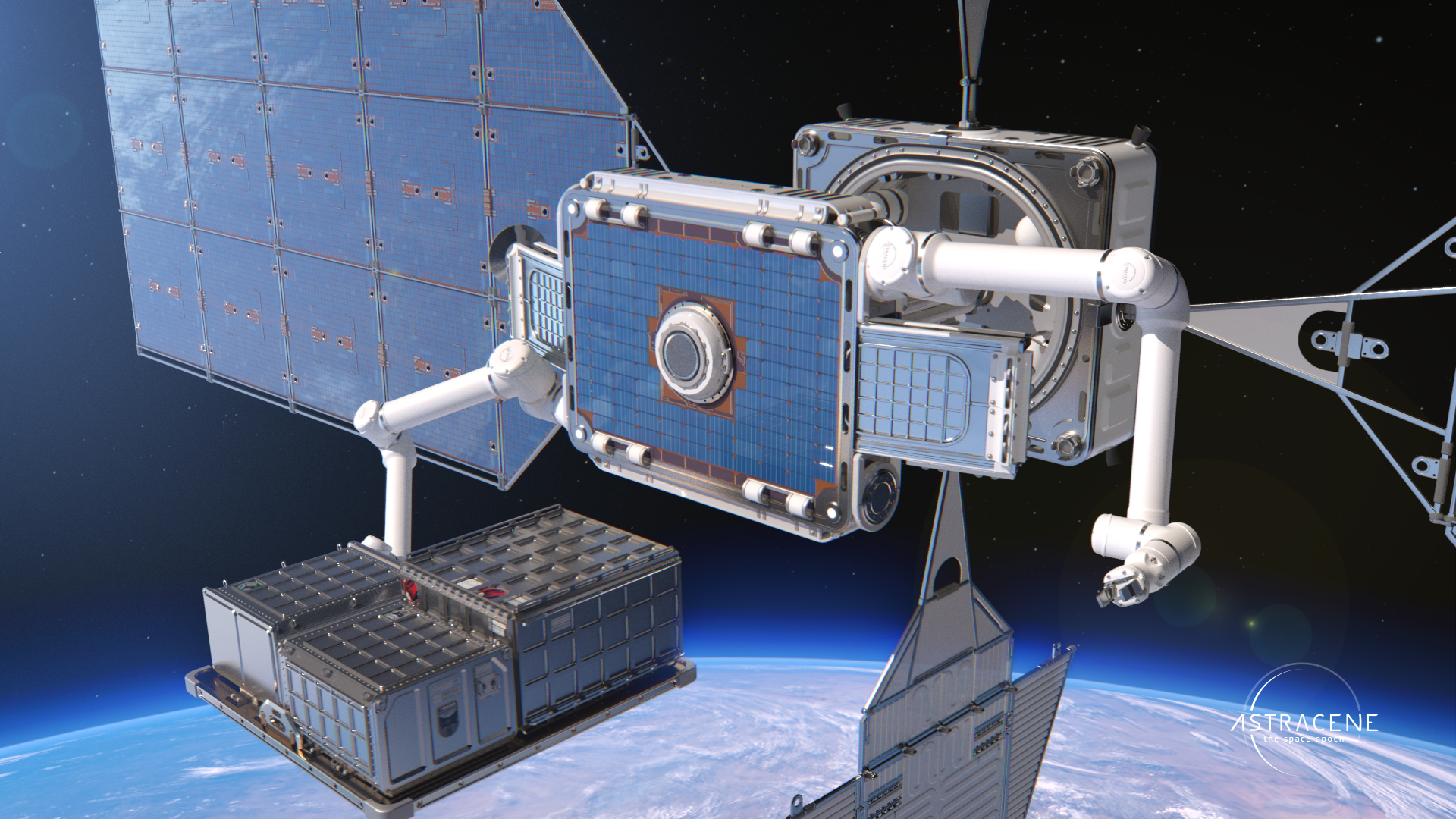Artist's render of Earthshine-Robotic moving payloads